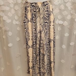 derek heart large snake-skin print drawstring sweatpants/pajama bottoms